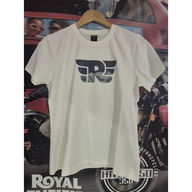T-Shirt ROYAL ENFIELD REFLECTIVE R BLANC